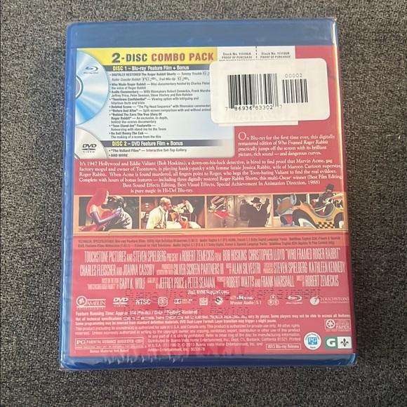 Brand New Who Framed Roger Rabbit 25th Anniversary Blu-ray + DVD - Picture 2 of 2